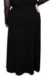 black maxi skirt with slits and shorts