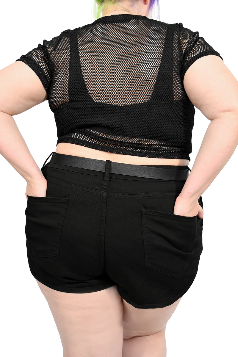 Cuffed High Waisted Denim Shorts- FINAL SALE