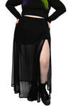 mesh skirt with two sky high slits in the front with built in modal shorts