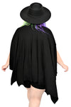 Super soft and stretchy cotton modal black tunic with draping fabric where sleeves would be