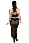 mesh maxi skirt with two adjustable ties in the front to wear this skirt as short or as long as you like