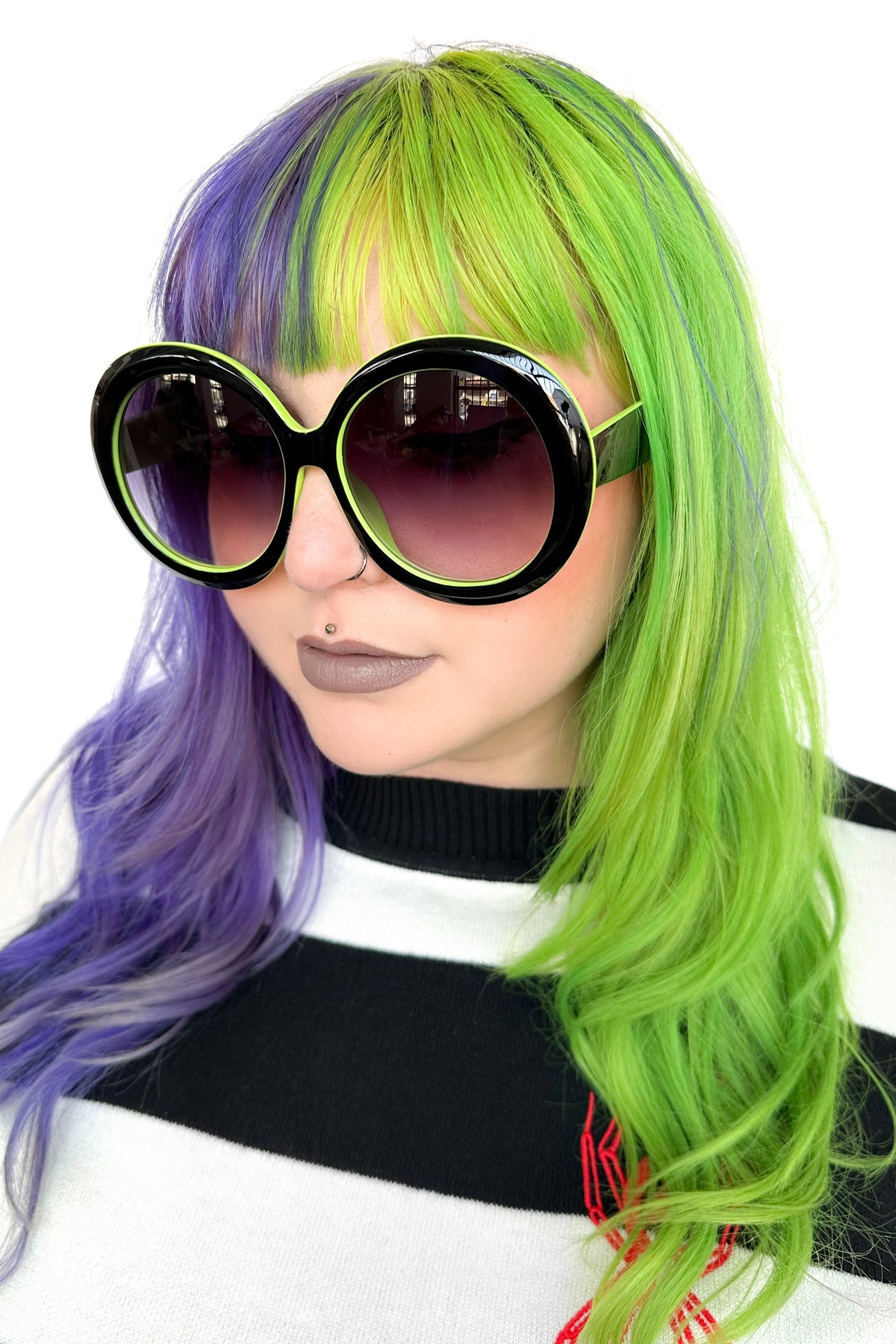 Edna Oversized Sunglasses - Green/Black