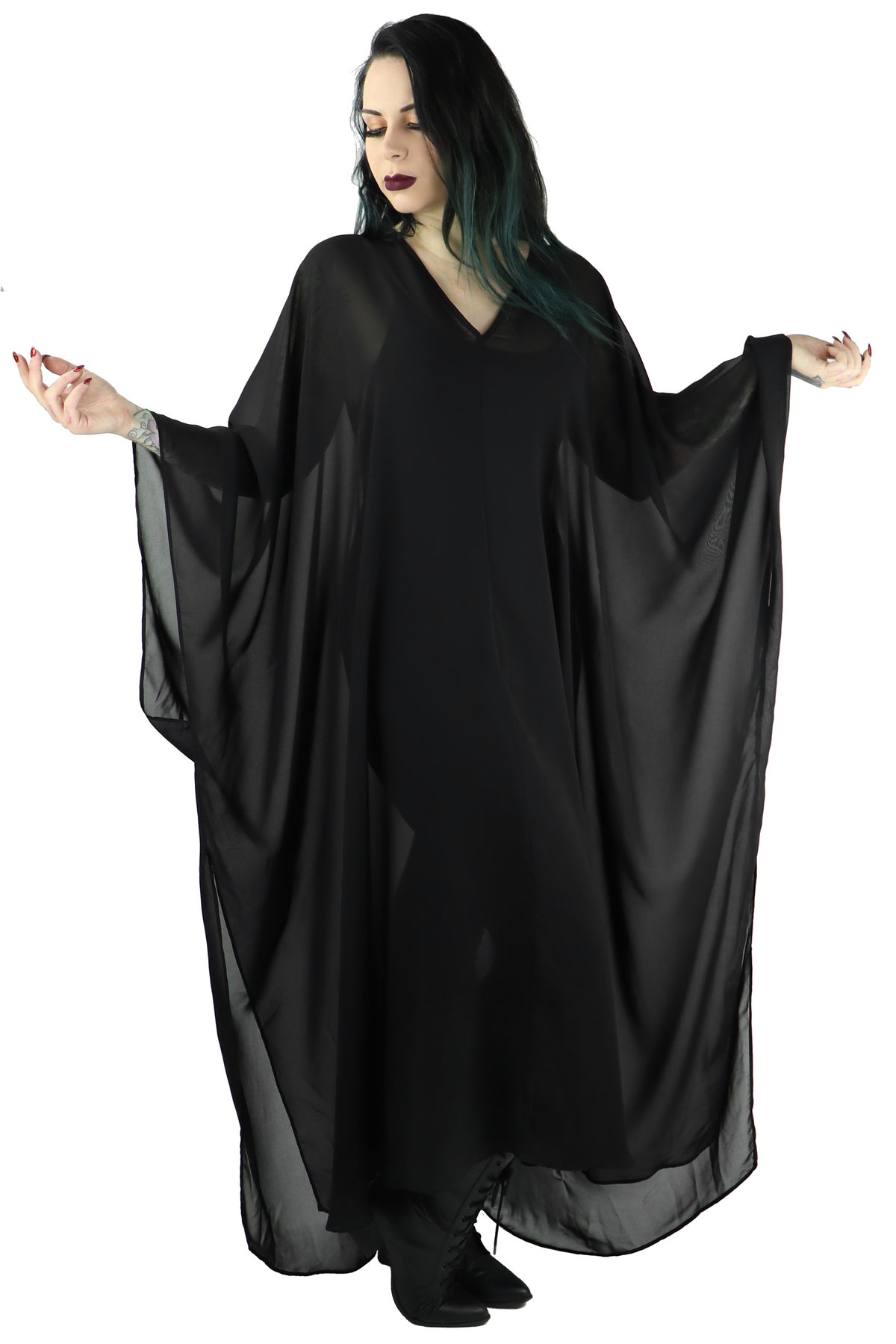 long black chiffon kaftan 