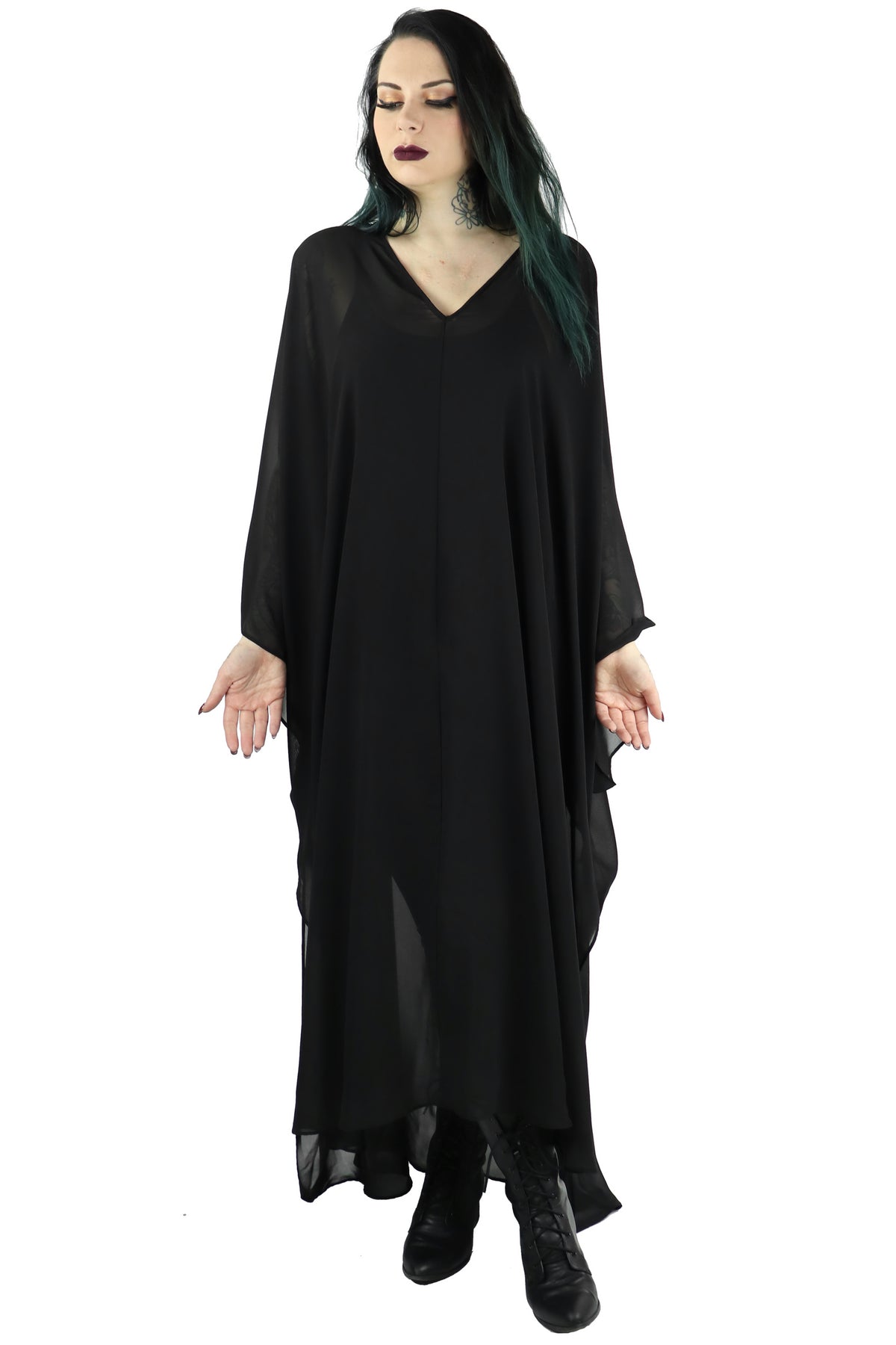 long black chiffon kaftan 