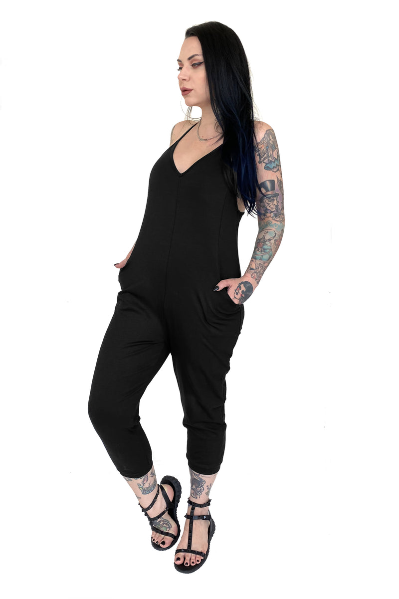black razorback jumpsuit with pockets 