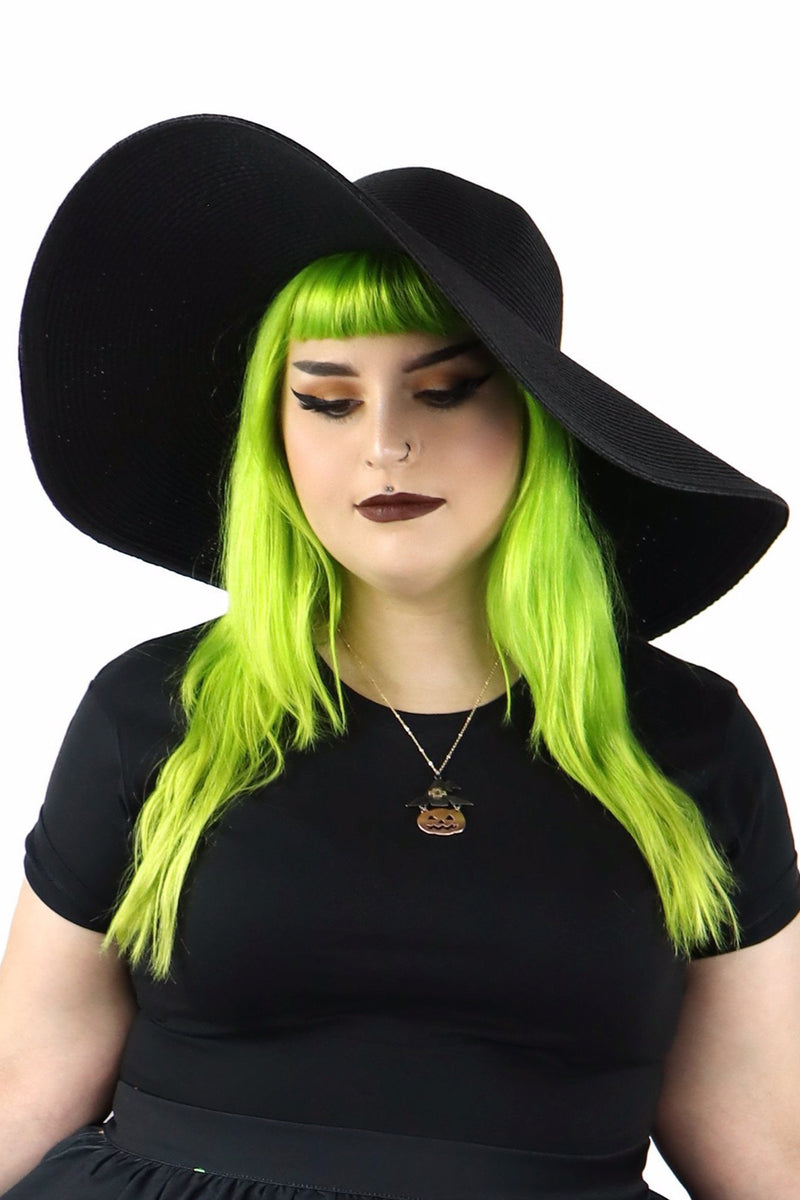 oversized black sun hat