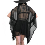 oversized black mesh tunic top