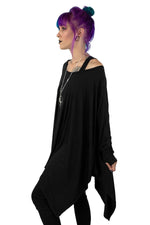 long sleeve flowy black top with thumb holes 